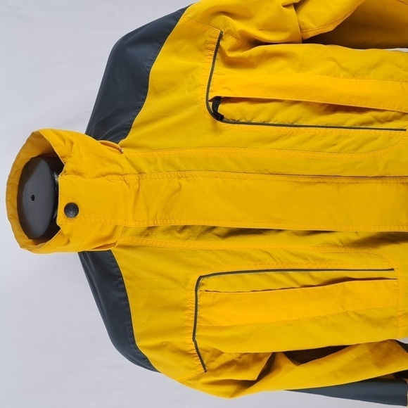 Gerry outdoors multipocket double zipper snap front lined yellow & gray med coat - Picture 1 of 7